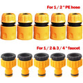3/4 & 1/2 Inch Graden Hose Water Tap Threaded Connector Faucet Adapter 2pcs Hose Faucet Quick Connector For Garden Irrigation Qme Default Title