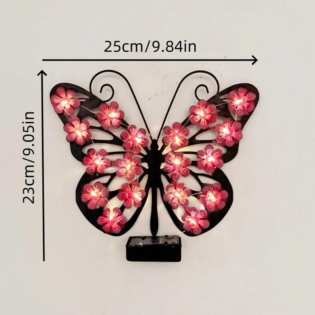 Butterfly Solar Lights Outside Waterproof Metal Pathway Lamp Garden Qme