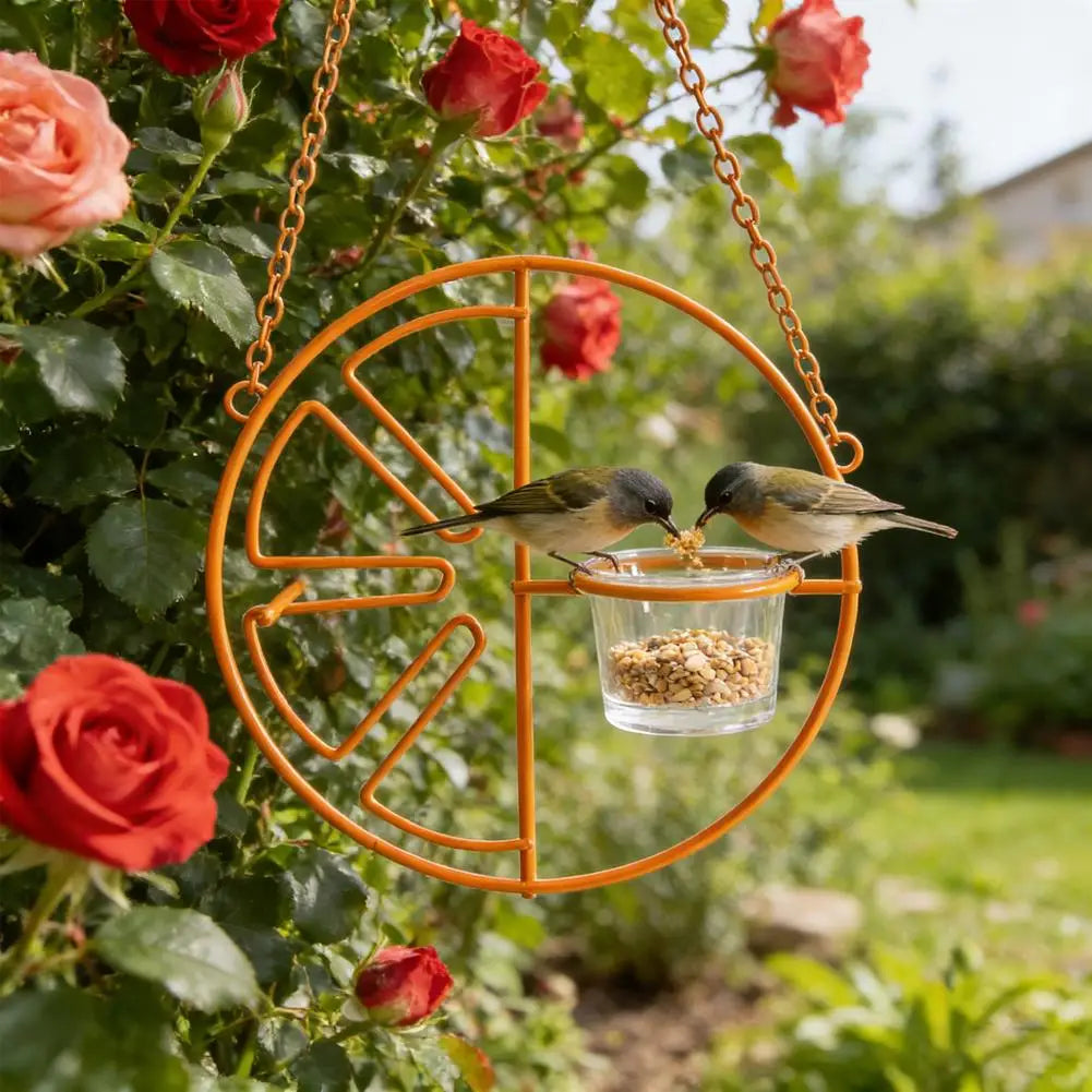 Orange Fruit Oriole Jelly Bird Feeder Slice Outdoor Garden Metal Qme