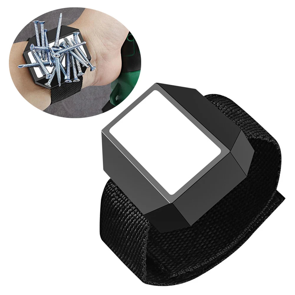 1pc Magnetic Screw Holder Wristband Portable Tool Bag Electrician Adjustable WristBelt For Holding Small Metal Screw Nails Bolt Qme