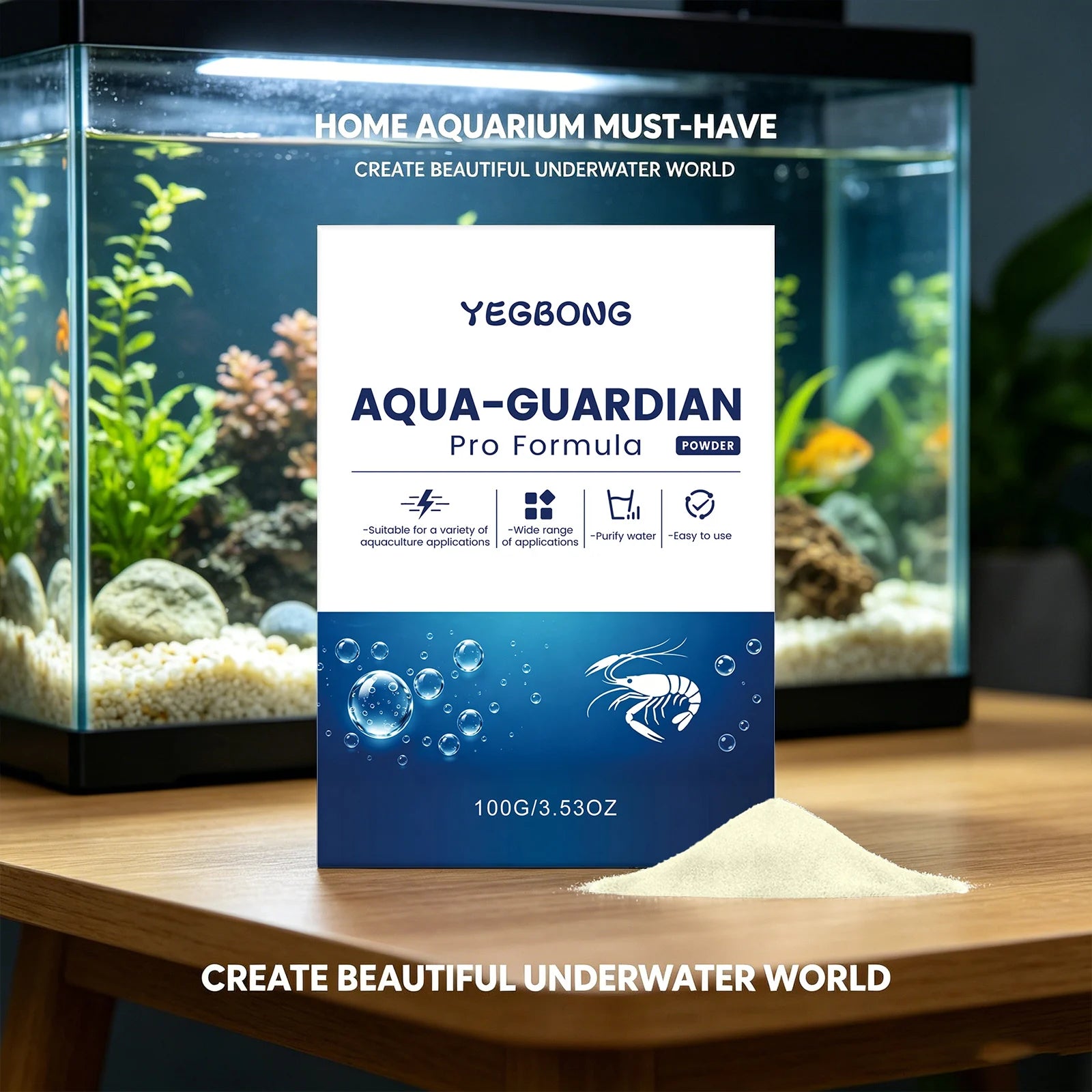 Aquarium Water Purifier Powder Remove Impurities Purify Water Improve Water Quality Safe Easy to Use Fish Tank Water Conditioner Qme