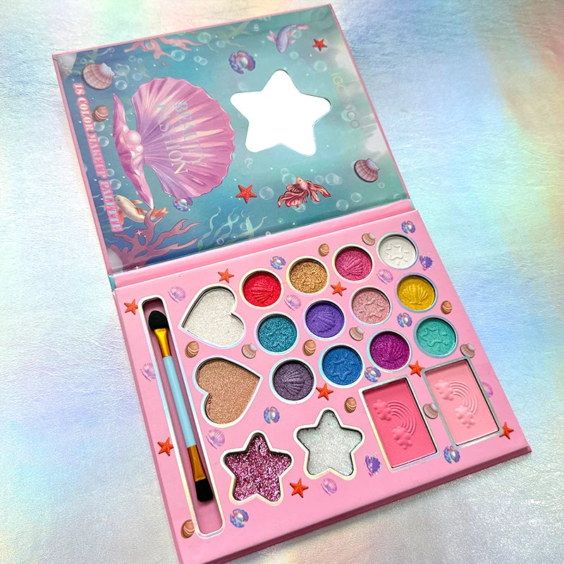 18-color Children's Makeup Pearlescent Matte Glitter Effects Qme