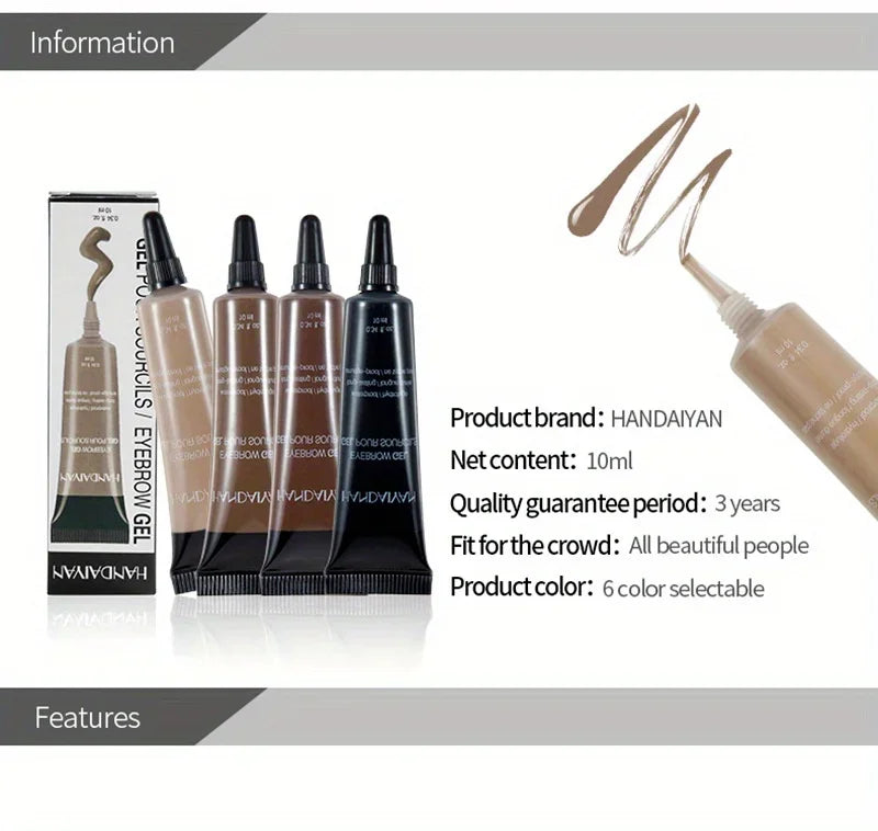 6- Eyebrow Gel Waterproof Smudge Proof Styling Liquid Rendering Dye Qme