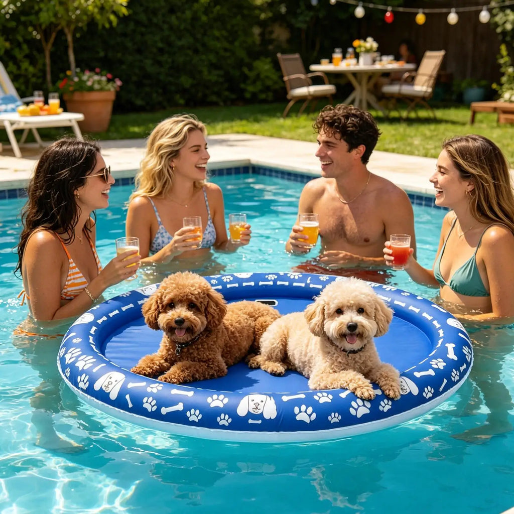 Dog Floats For Pool Scratch-Proof Inflatable Water Raft Dog Raft For Cat Puppy Water Swimming Lake Pond River Beach Summer Qme