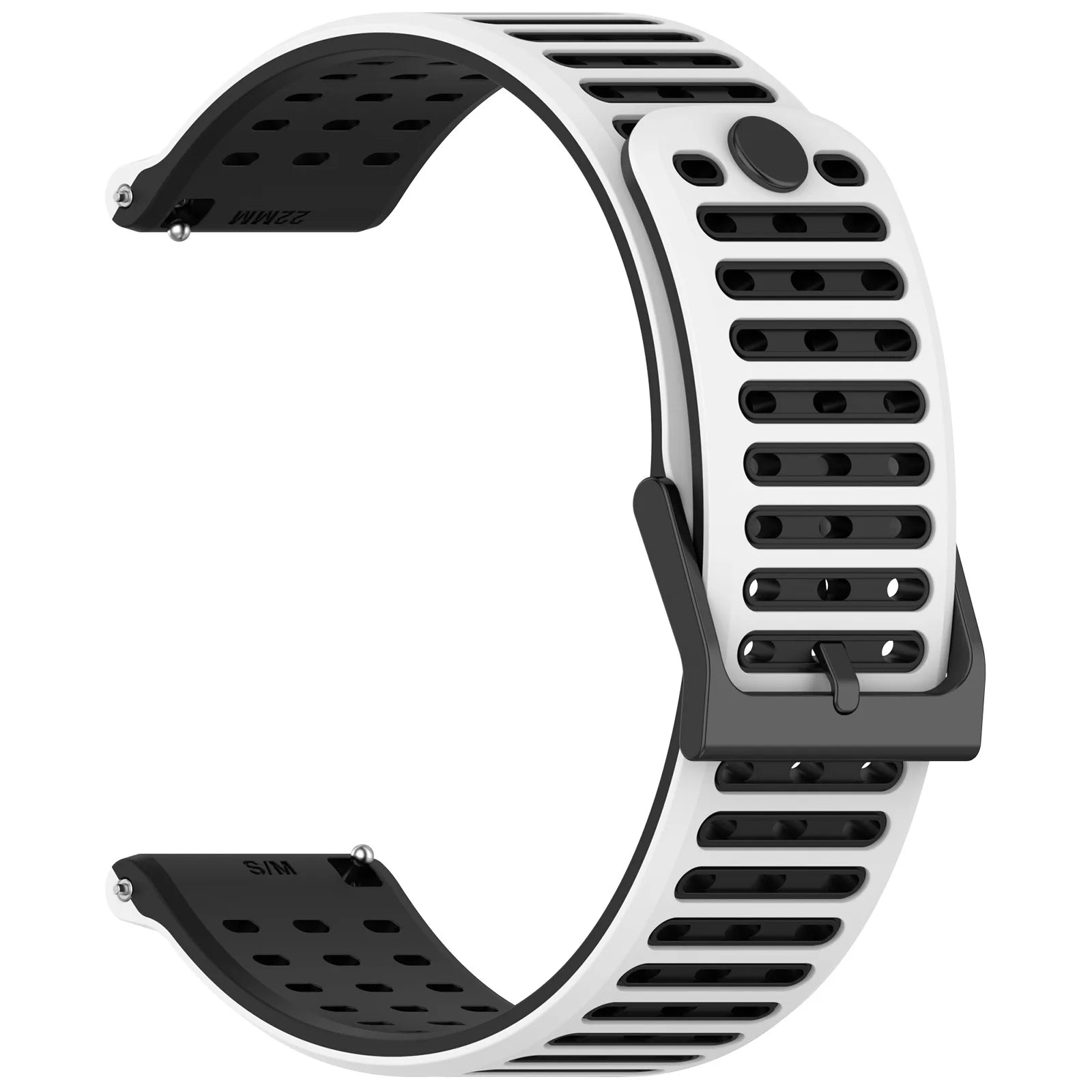22mm Wristband For Suunto Vertical 2/RACE 2 Two-Tone Silicone Strap for Honor GS3 Replacement Band Bracelet for Honor watch 4pro Qme White Black 22mm Universal band