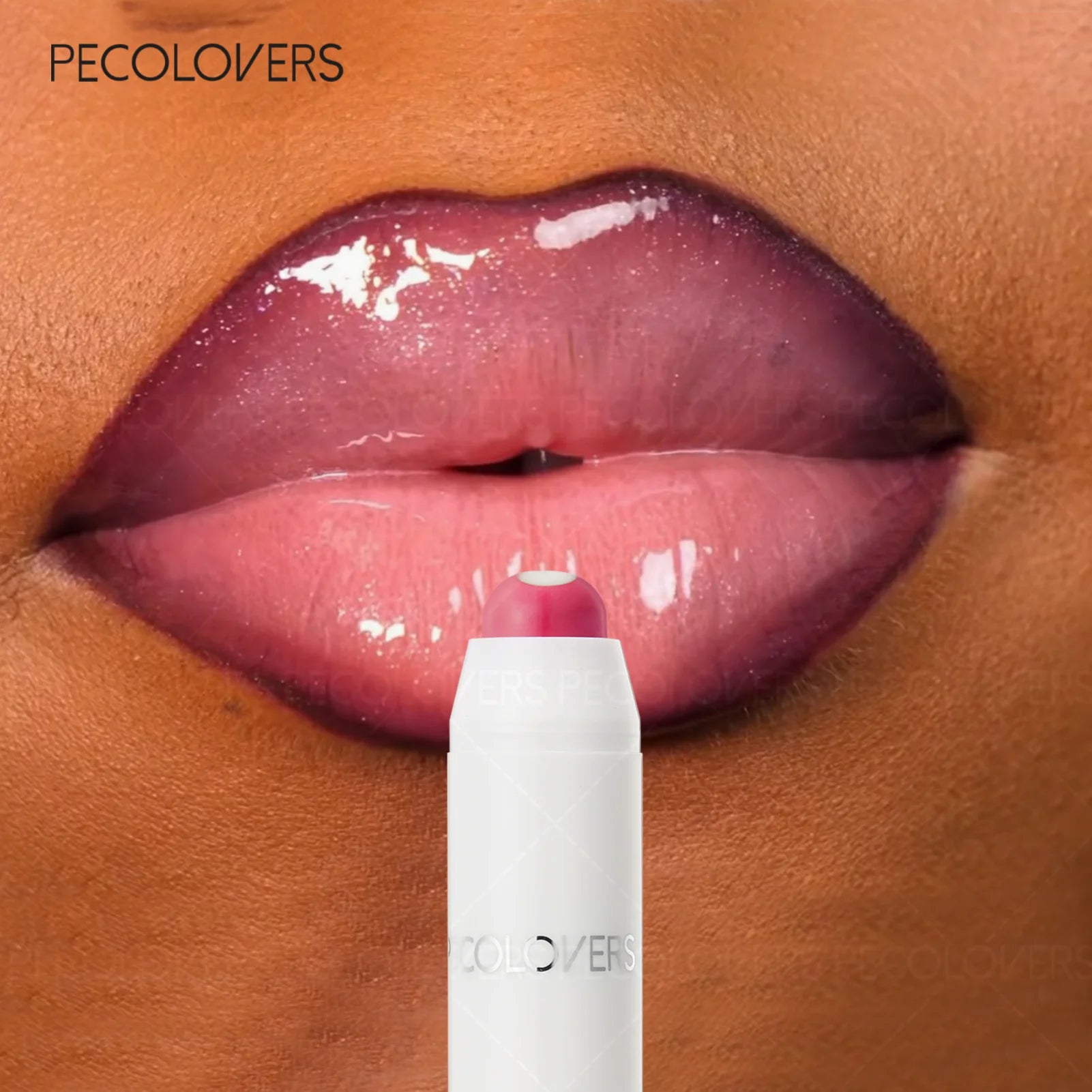 Hydrating Lip Gloss Pen Pink Coral Chocolate Brown Glass Effect Qme