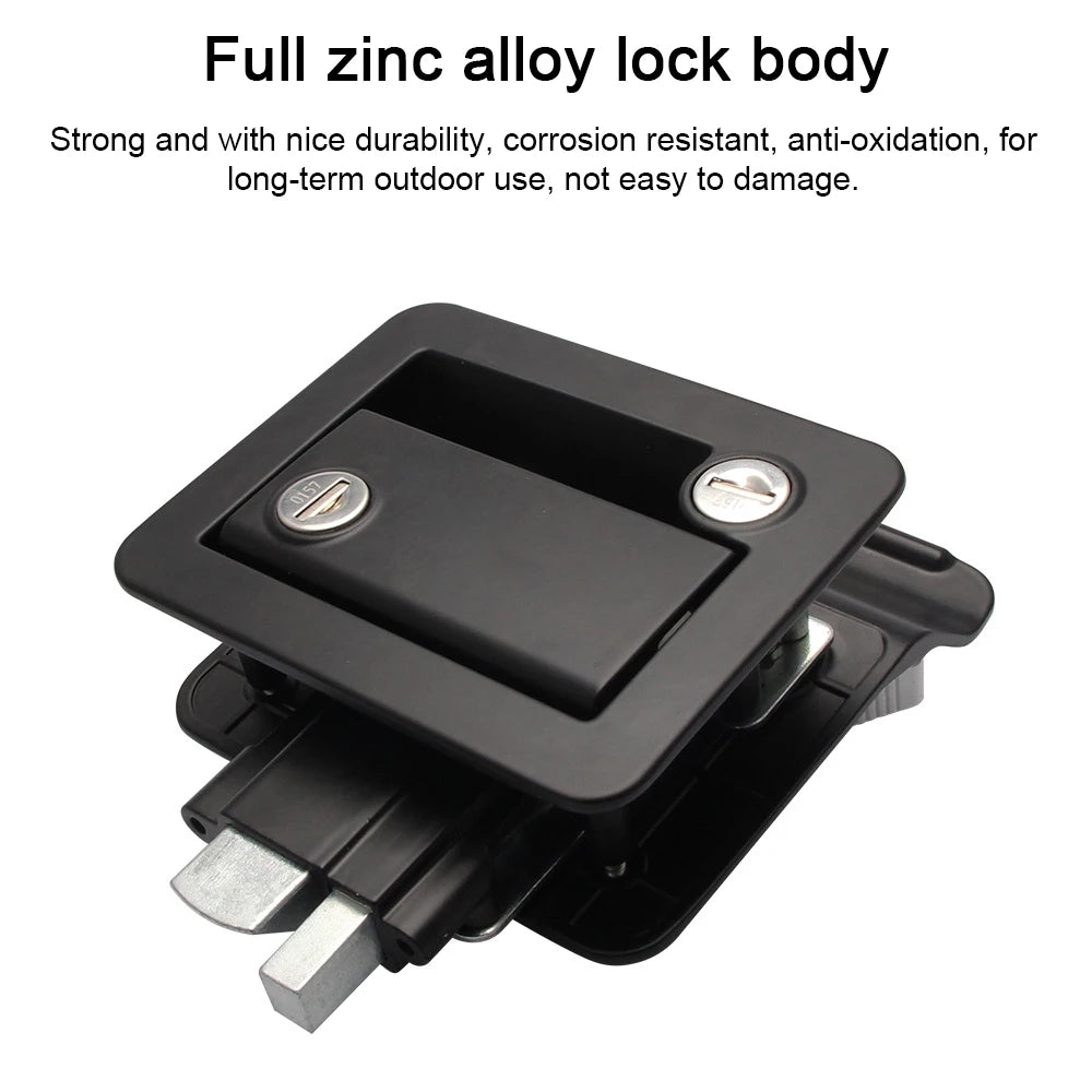 RV Door Lock Zinc Alloy Entry Door Latch Lock Replacement Kit with 4 Keys for Travel Trailer Campers RV Truck Cargo Hauler Qme