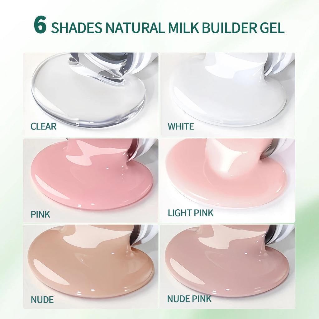 Nailpop Builder Gel Milky Extension UV LED Cured Acrylic Nails Long Qme
