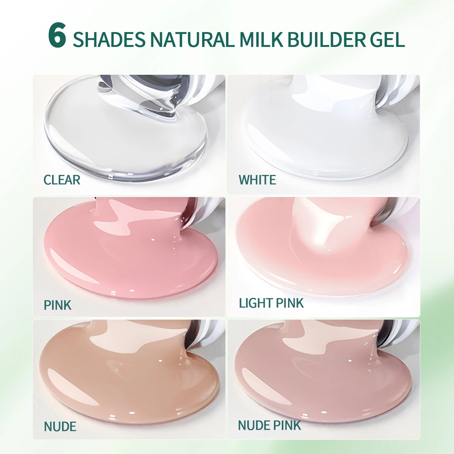 Nailpop Builder Gel Milky Extension UV LED Cured Acrylic Nails Long Qme