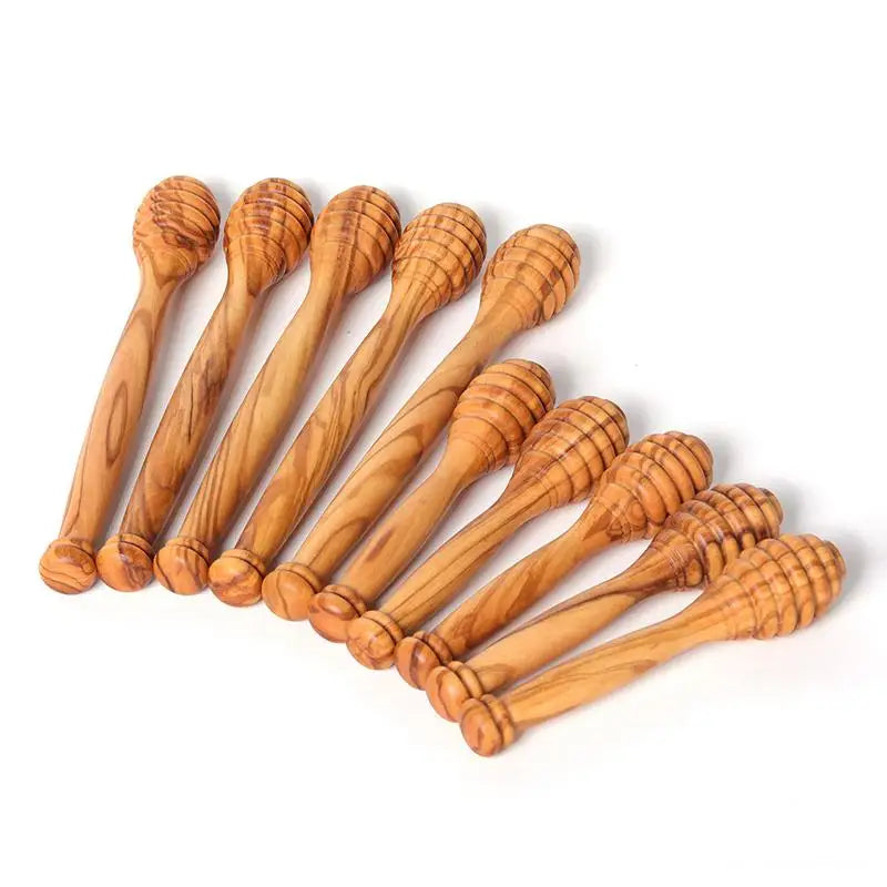 Olive Wooden Honey Dipper Stick Spoon Jars Stirrer Ideal Tea Kitchen Qme