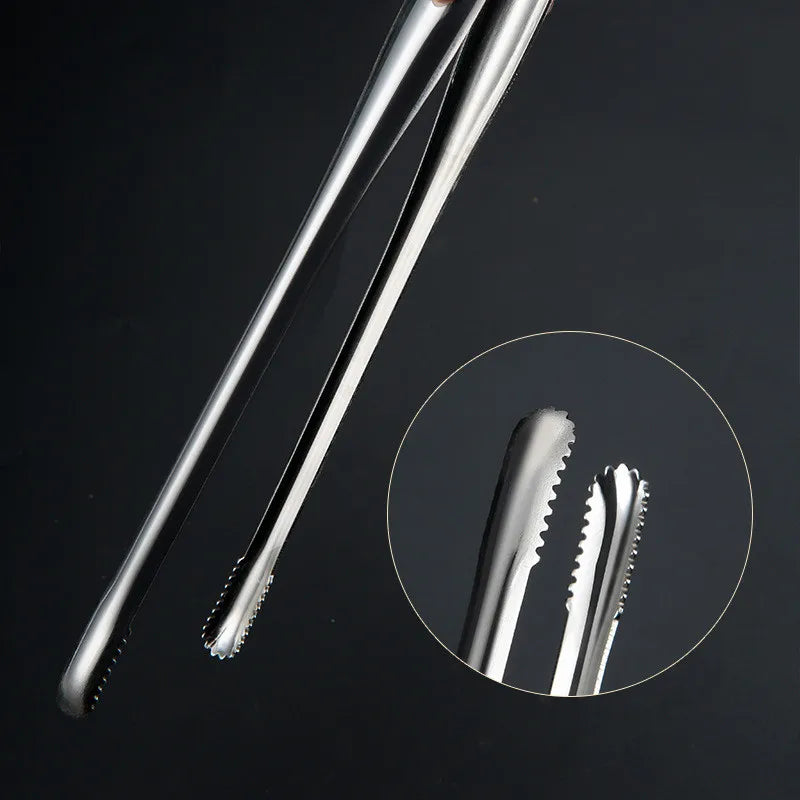 Stainless Steel Grill Tongs Food Clip BBQ Steak Clip Bread Tong Cooking Utensils Party Non-Slip Kitchen Gadgets Accessories Qme