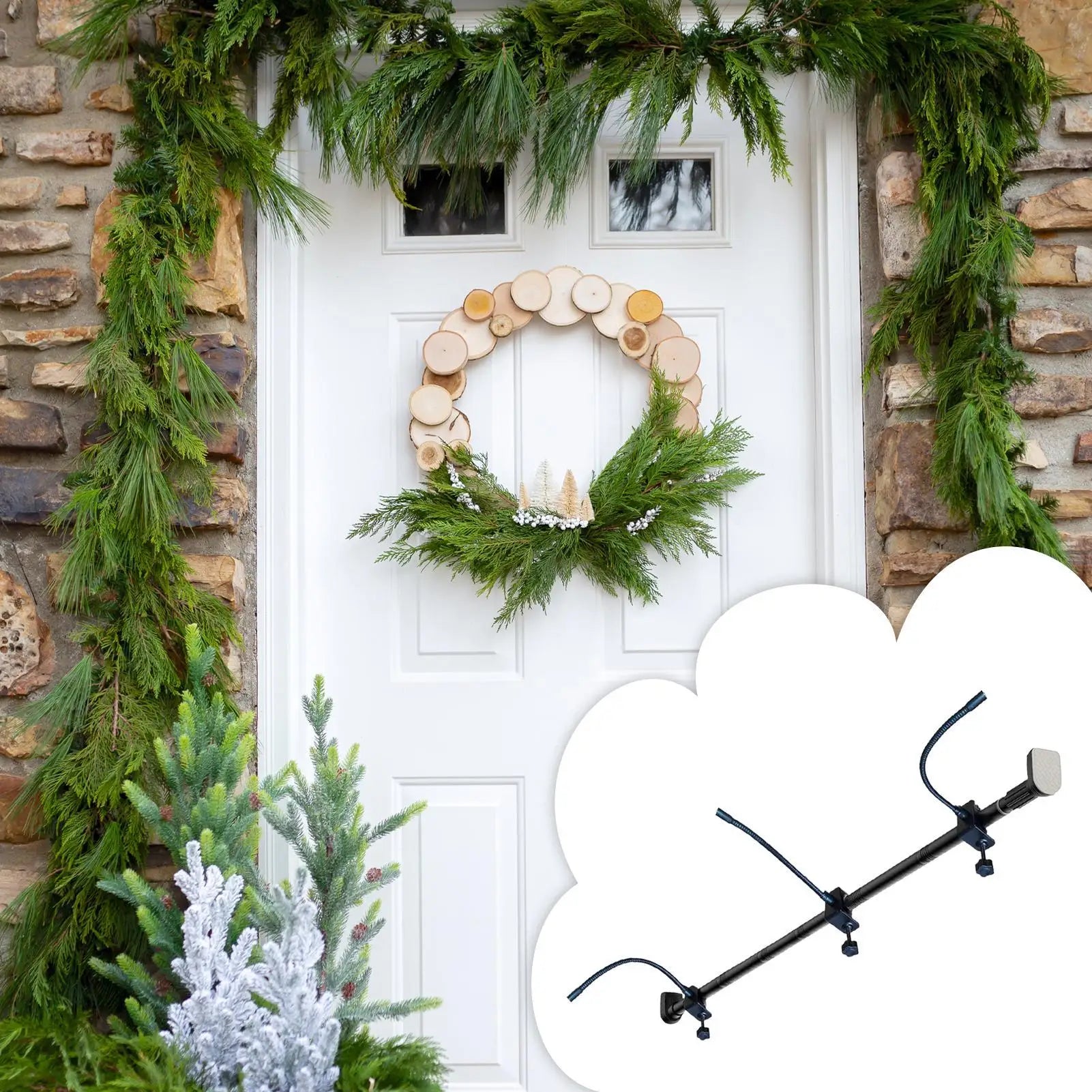 Garland Hanger For Door Frame Adjustable Garland Hanger Metal Holiday Decoration Holder For Christmas Wreath Halloween Outdoor Qme
