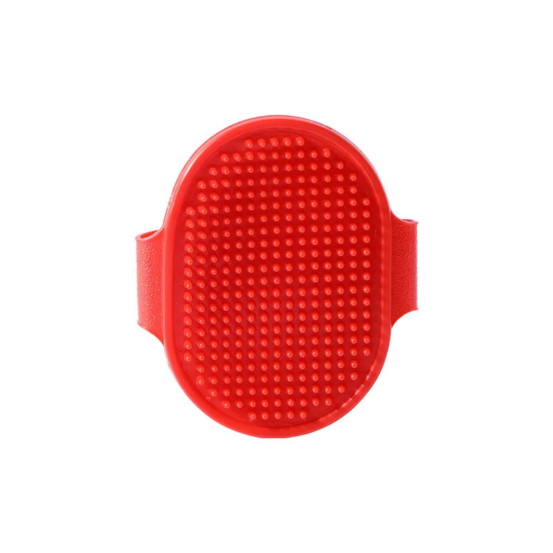 B Soft Rubber Pet Bath Brush Comb - Cat Dog Grooming Massage Glove Fur Removal Tool for Cats and Dogs Pet Bathing Supplies Qme red