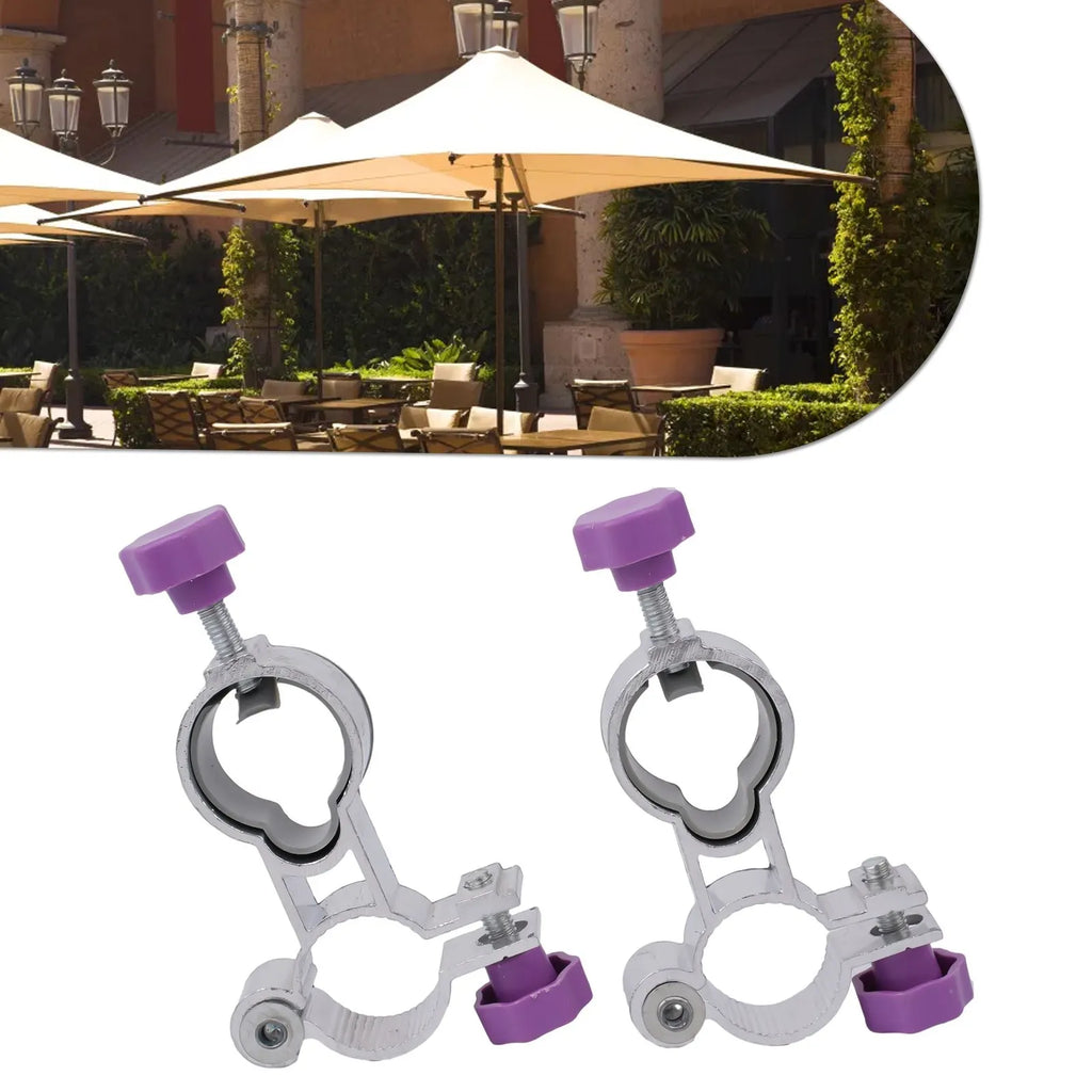 2Pcs Fixed Clip Brackets Clip On Mount Umbrella Hole 25mm For Garden Chair Parasol Patio Balcony Deck Umbrella Holder Qme
