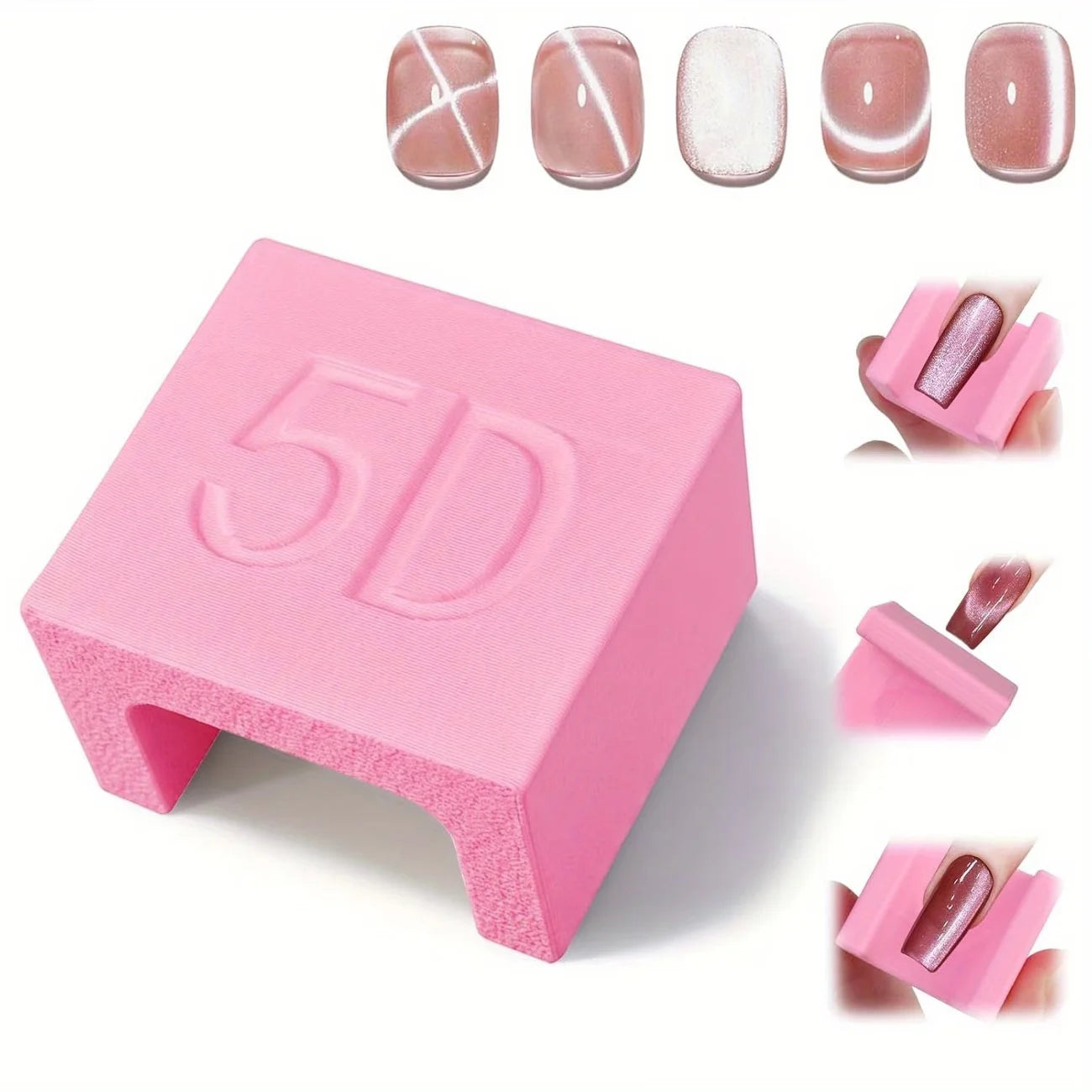 5D Magnetic Cat Eye Nail Tool Non-slip Thimbles Strong Magnets Qme 02