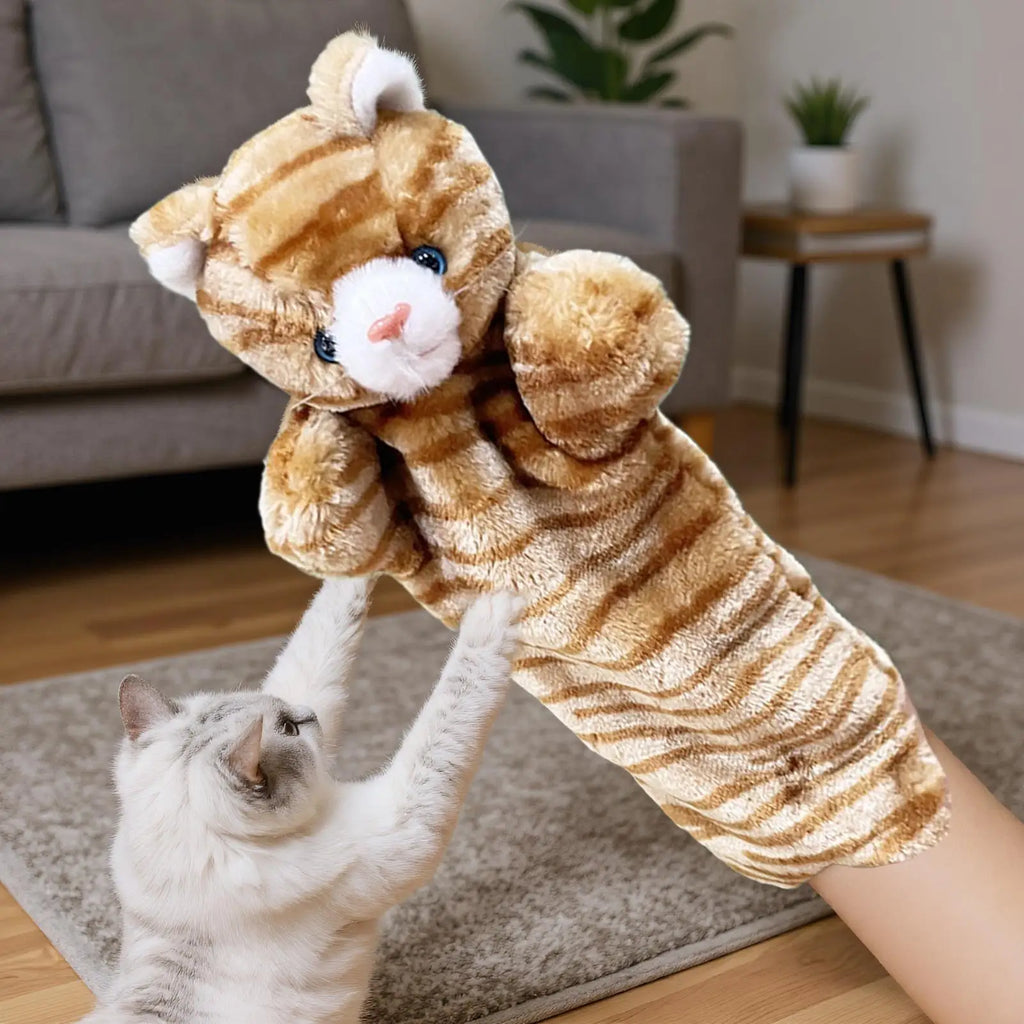Cat Puppet Wrestler Interactive Wrestling Toy Pet Kitten Hand Doll Qme