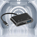 3-in-1 Multifunctional Type-c Card Reader Suitable Computer Mobile Qme black