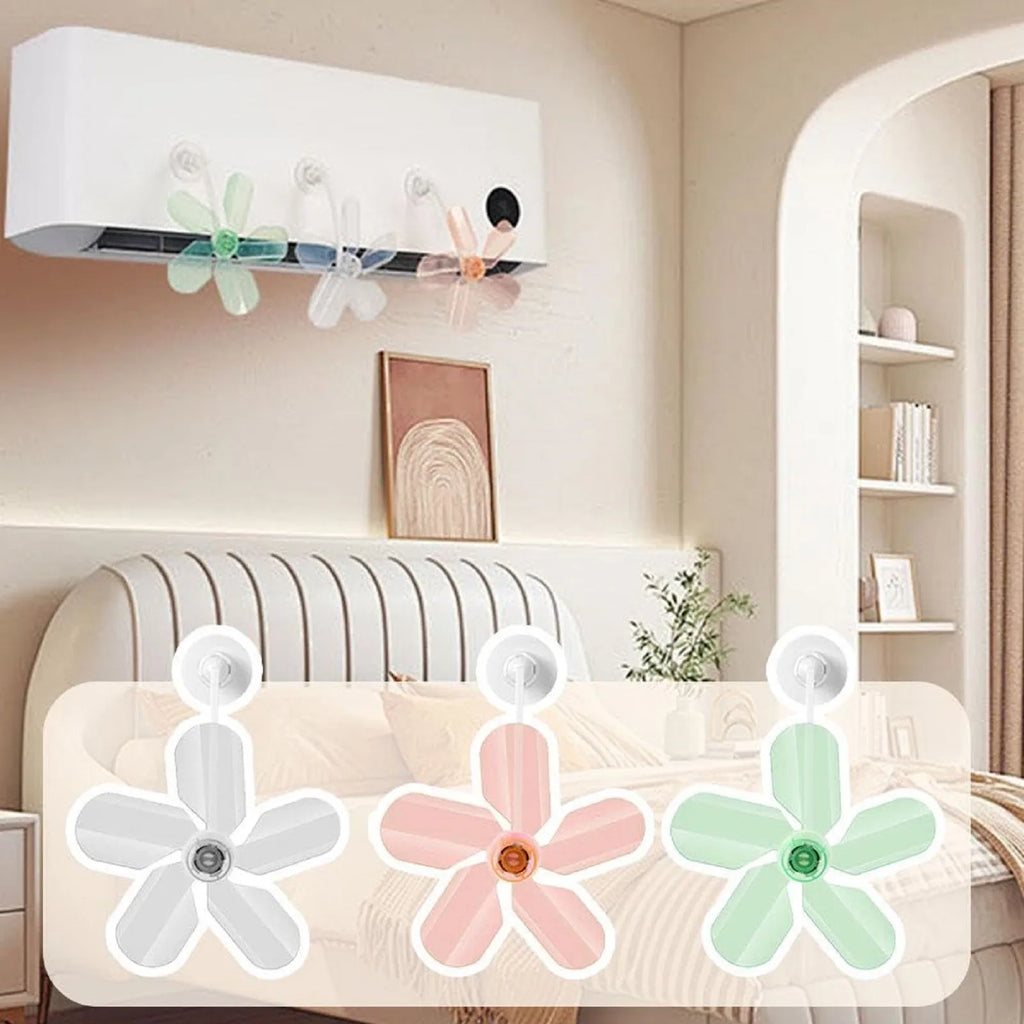 Universal Type Three-pack Air Conditioning Hanging Fan Anti-direct-blow deflector for Bedroom Living Room Qme