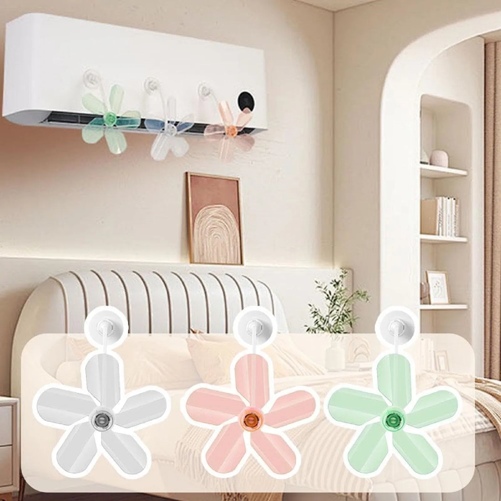 Universal Type Three-pack Air Conditioning Hanging Fan Anti-direct-blow deflector for Bedroom Living Room Qme