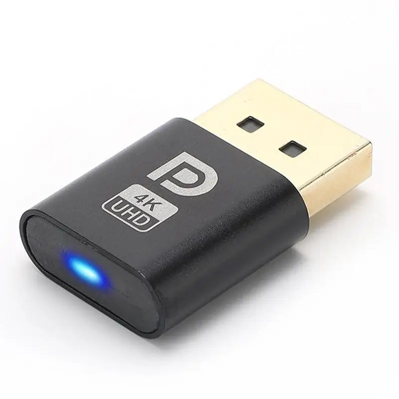 4K Displayport Dummy Plug - DP Virtual Display Adapter - EDID Headless Emulator - Ghost Plug for PC - Desktop Accessories Qme black
