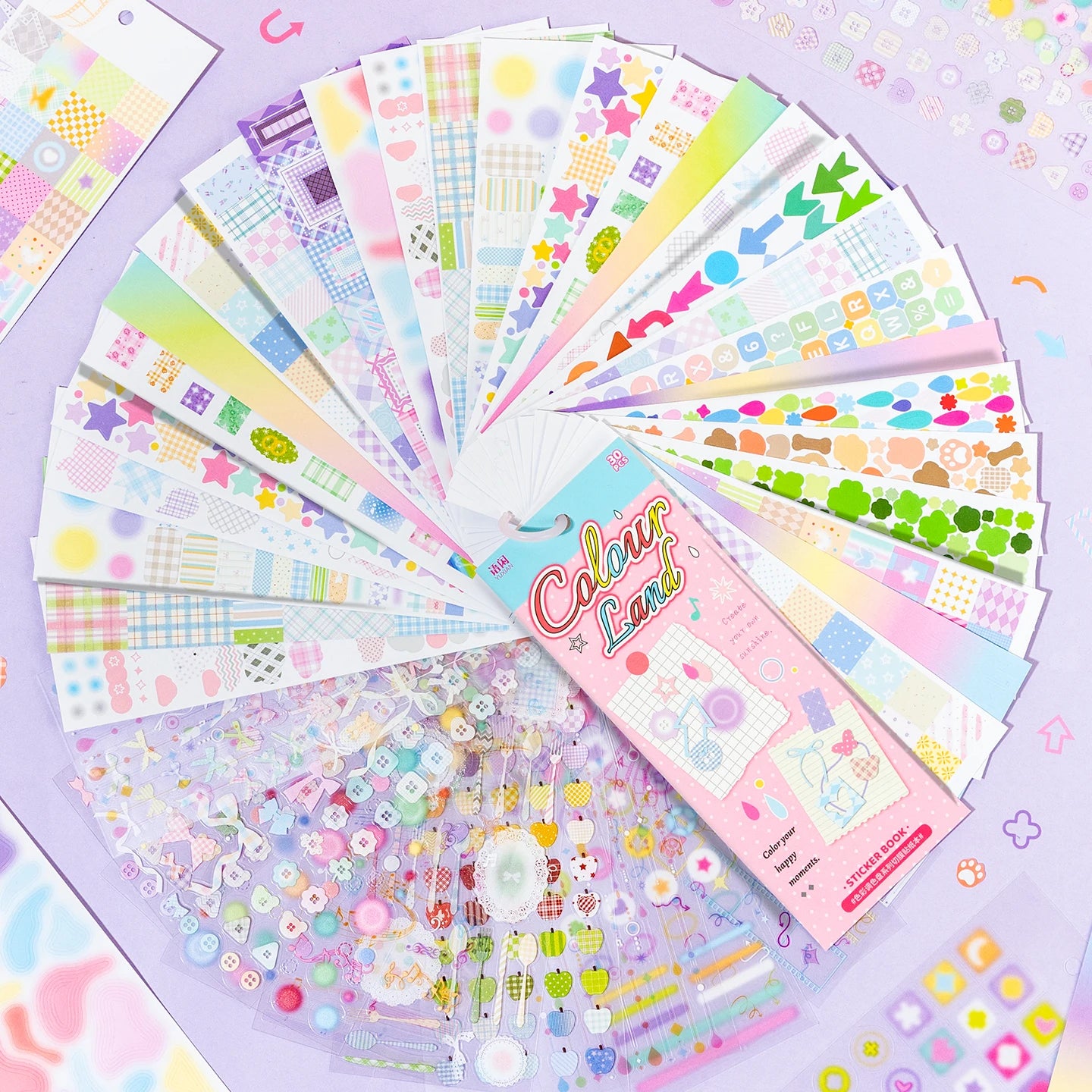 30/60 Pcs Cartoon Die-Cutting Sticker Book Kit Multi-Material Scrapbooking Decor Journal Supplies Aesthetics Stationery Qme 2B
