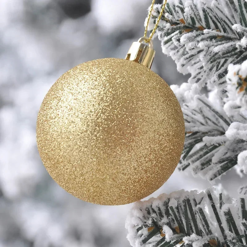 24pcs Christmas Ball Christmas Tree Decoration Ornaments for Home Decor Halloween New Year Navidad Pendant Ball Accessories Qme