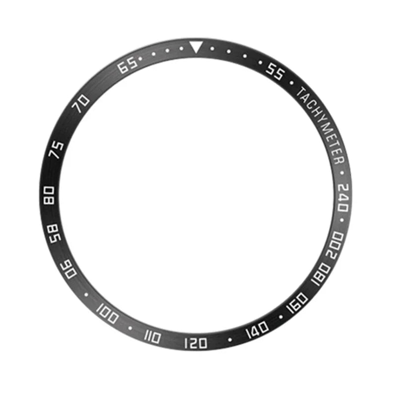 Metal Bezel For Samsung Galaxy Watch 6/5/4 40mm 44mm Time/Speed Scale Frame Protective Ring Watch 6 Classic 47mm 43mm 46mm 42mm Qme black-E Galaxy4 classic 46mm