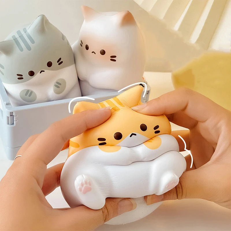 Cartoon-printed Cat Stress Relief Ball PU Slow-rising Squeeze Qme