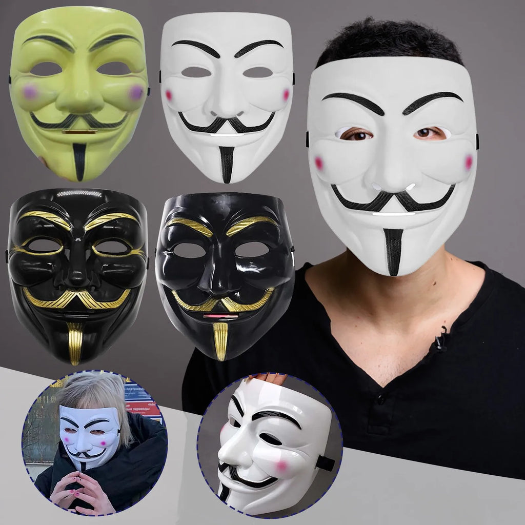 Movie Cosplay Hacker Mask Anonymous Guy Halloween Christmas Party Decoration Film Theme Mask Costume Cosplay Party Funny Mask Qme
