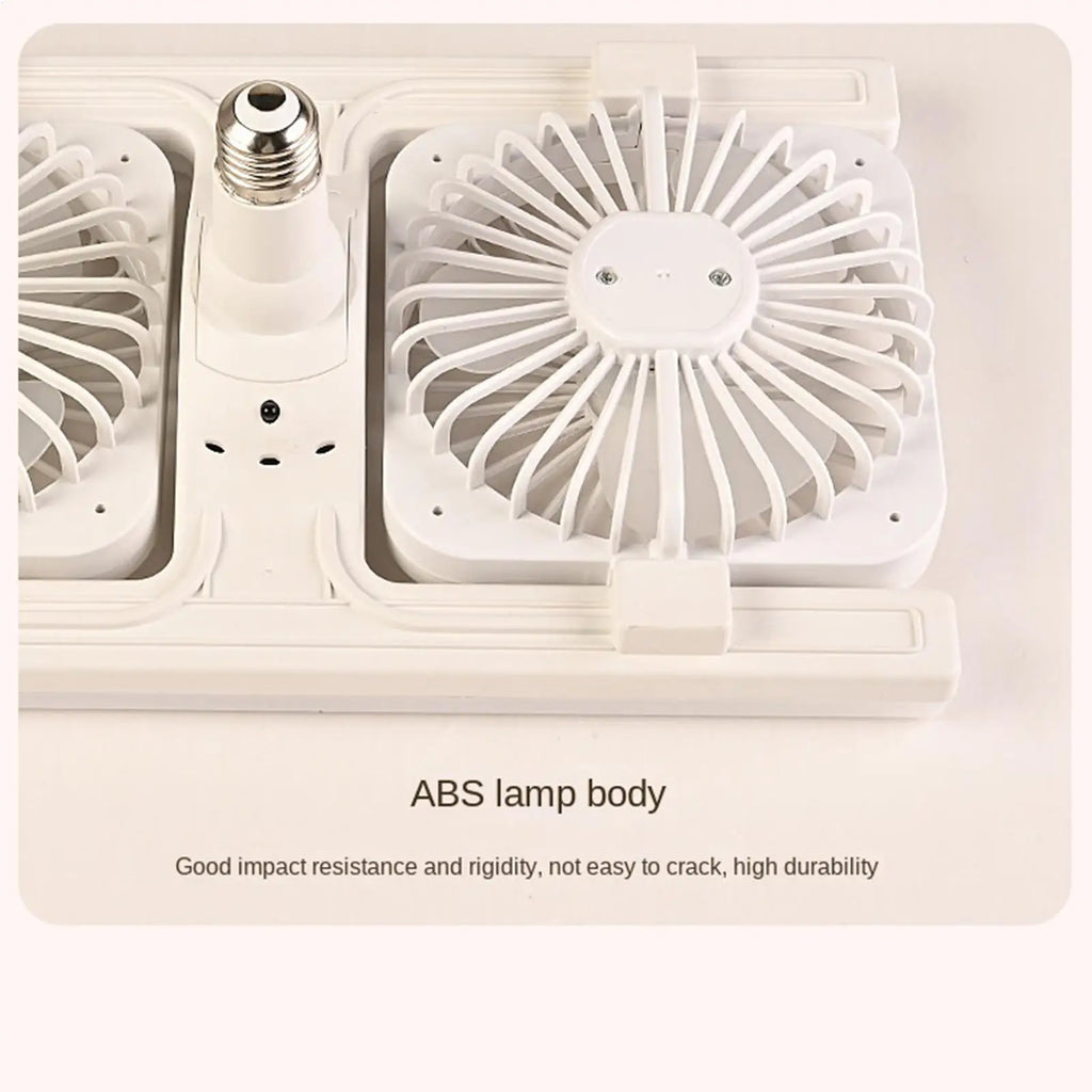 Lightbulb Fan 3-Speed Remote Control Adjustable Angle Powerful Small Qme