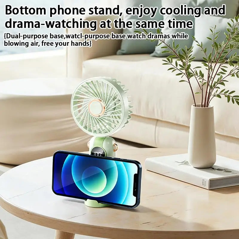Portable Handheld Mini Fan Foldable Neck Hanging Fans 5 Speed USB Qme