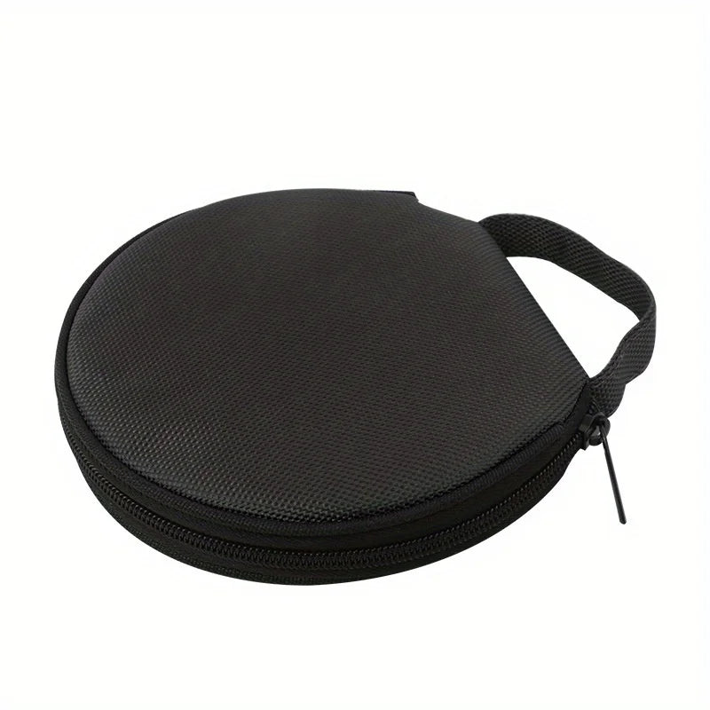 Portable CD Case, Round CD Holder For 20pcs CDs, Oxford Cloth DVD Storage Bag CD Wallet Holder Organizer DVD Pouch Qme Black