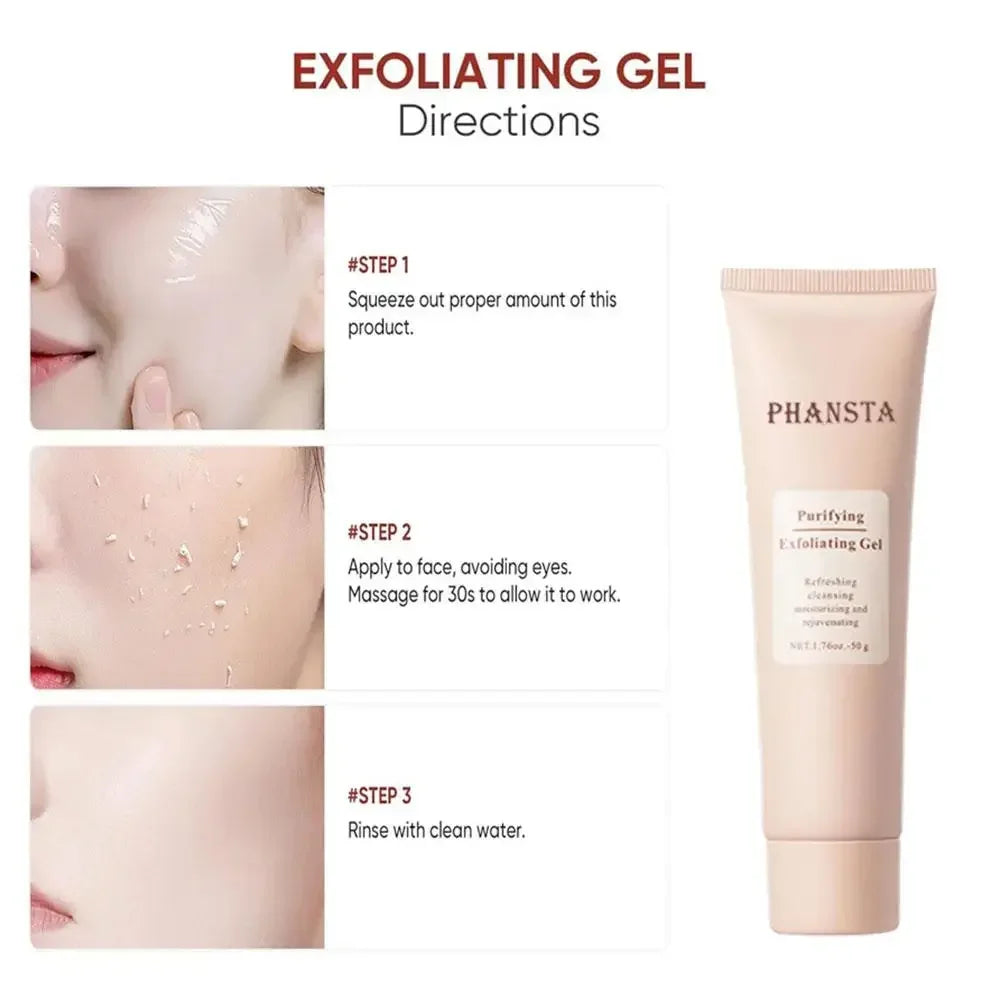 Face Exfoliating Gel Deep Cleansing Pores Remove Dead Skin Purify Qme