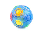 Magic Rainbow Puzzle Ball Speed Cube Ball Fun Stress Reliever Brain Teaser Color Matching 3D Puzzle Toy for Children Teen Adult Qme Blue