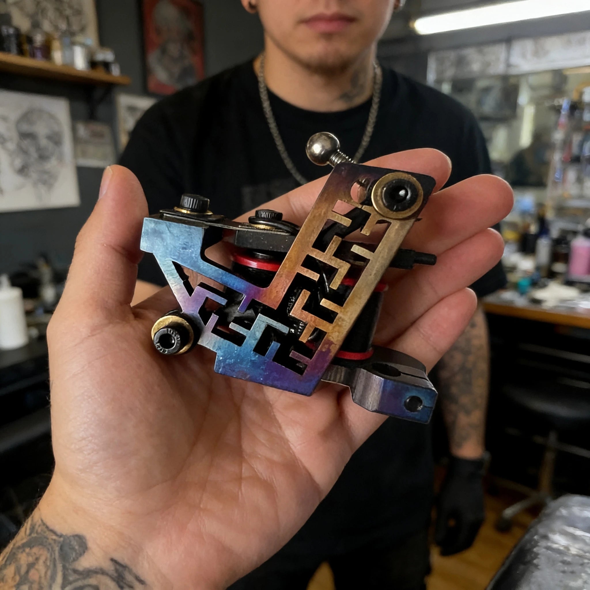 New Wire-Cutting Iron 10 Wrap Coil Tattoo Machine Gun Classical Shrapnel For Liner Shader Professional Tattoo Supply LTM-W22 Qme