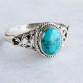 Fashion Retro Elegant Ring Natural Turquoise Wedding Engagement Qme A 11