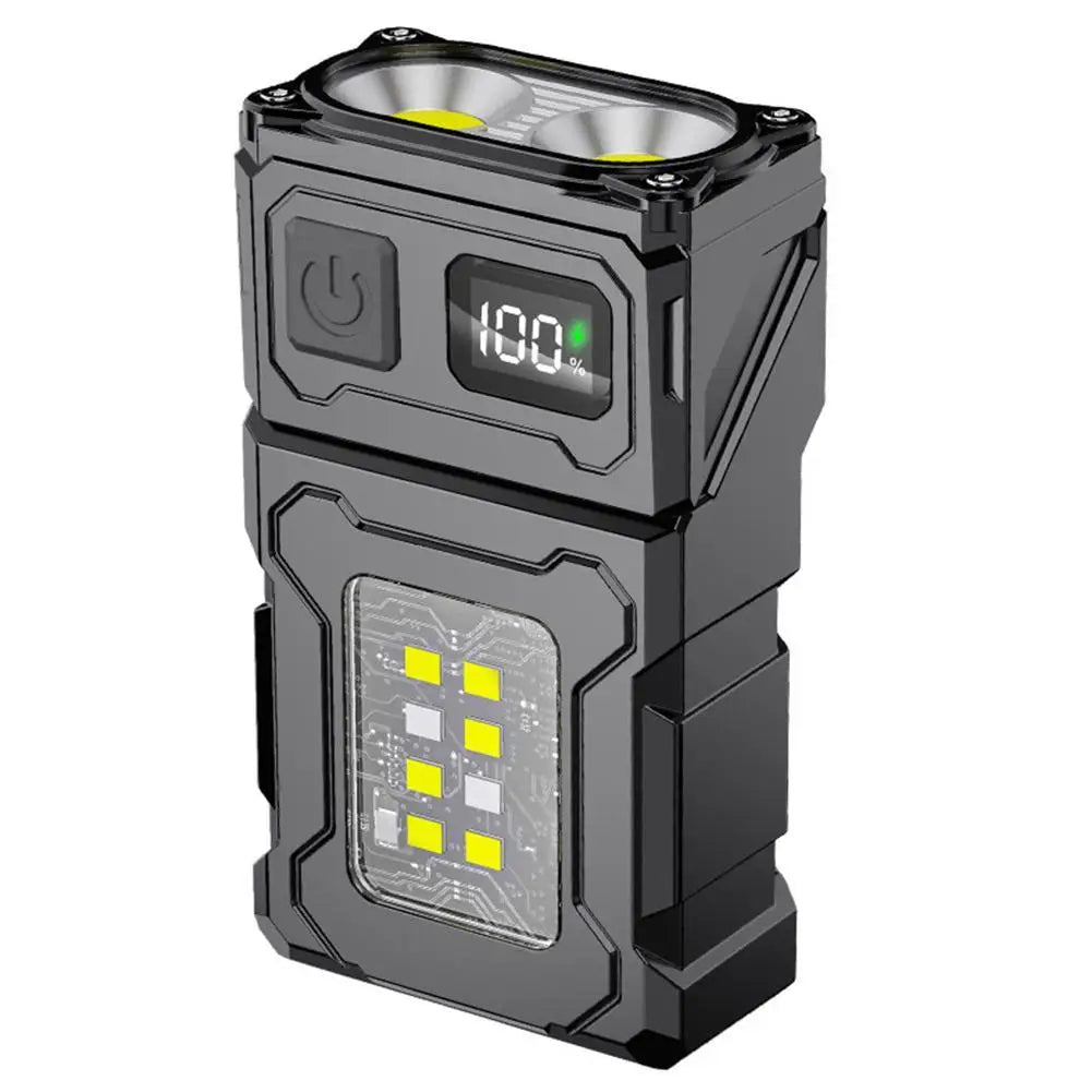 Rechargeable Work Light COB Flashlight 1200mAh Magnetic 180 Rotate Qme 1pcs