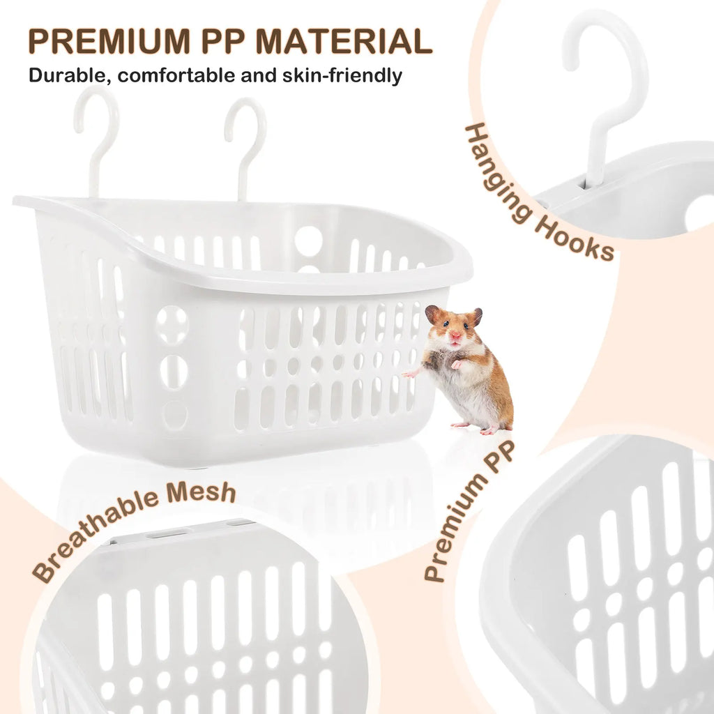 2Pcs Hamster Hanging Beds Plastic Nest Small Pet Sleeping Basket Breathable Mesh Rat Cage Accessories Rat Cage Accessories Qme