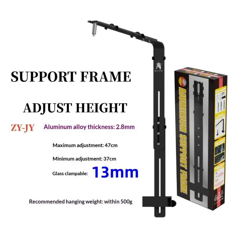 Fish Light Holder Aluminum Alloy Lamp Stand Adjustable Versatile Qme Black