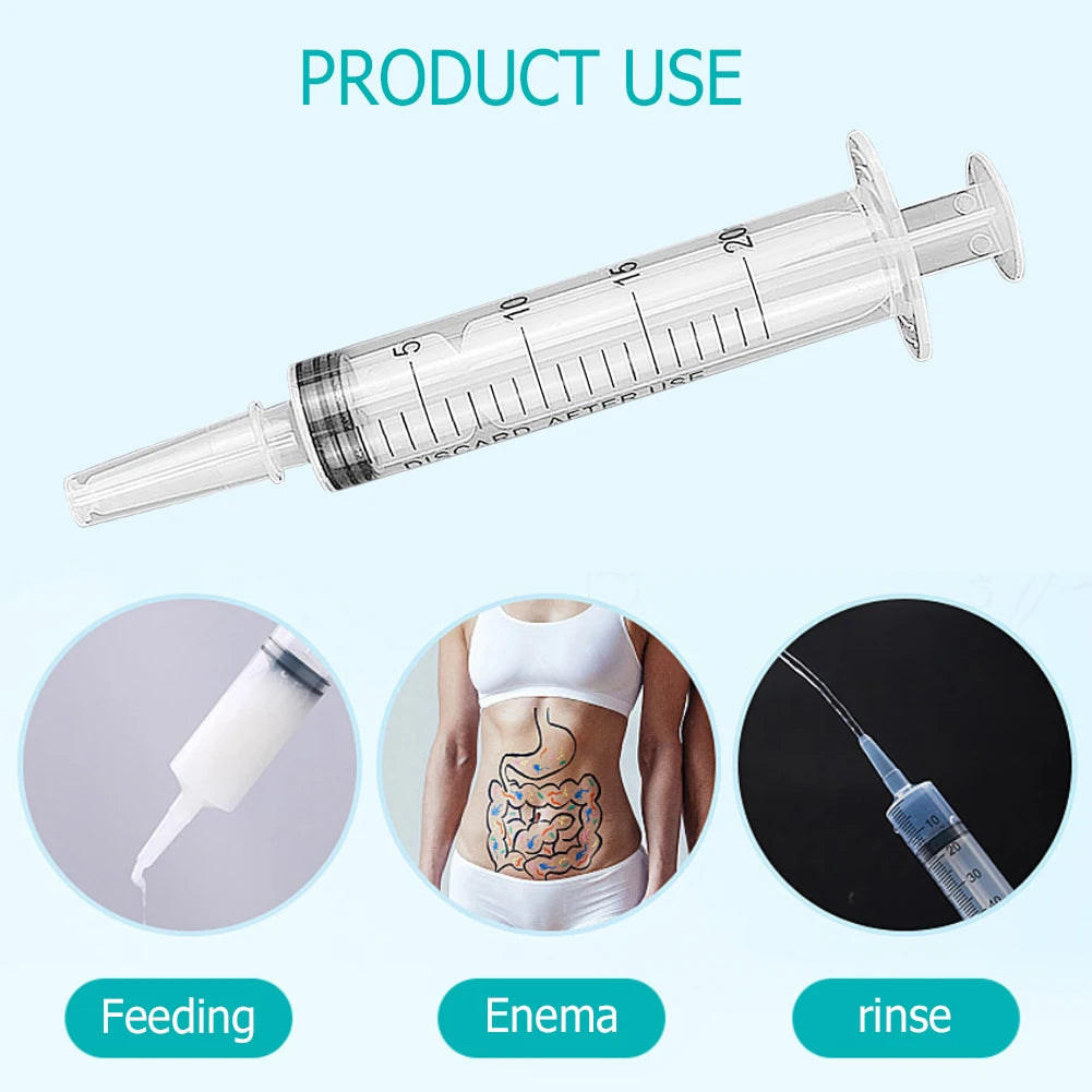 20ml Measuring Syringe Glue Filling Plastic Syringe Nutrient Sterile Without Needle Watering Refilling for Animal Food Feeding Qme