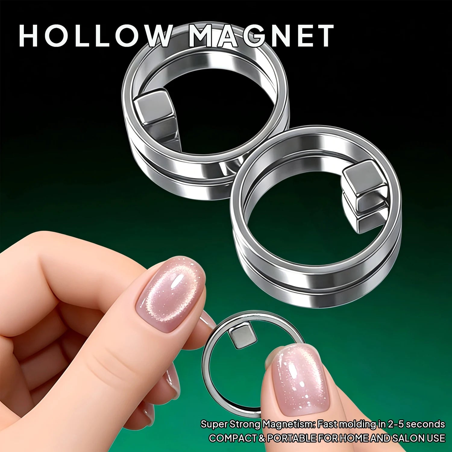 Hollow Circle Cat Eye Magnet Nails Strong Magnetic Nail Art Tool Qme