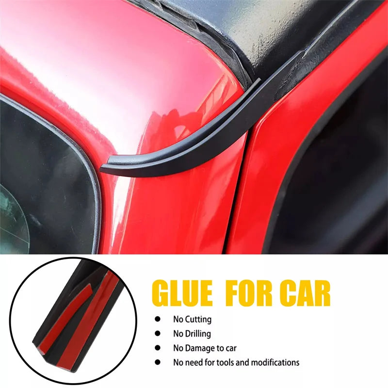 1Pair Car Rain Gutter Extensions Roof Water Guard Diversion Channel Qme