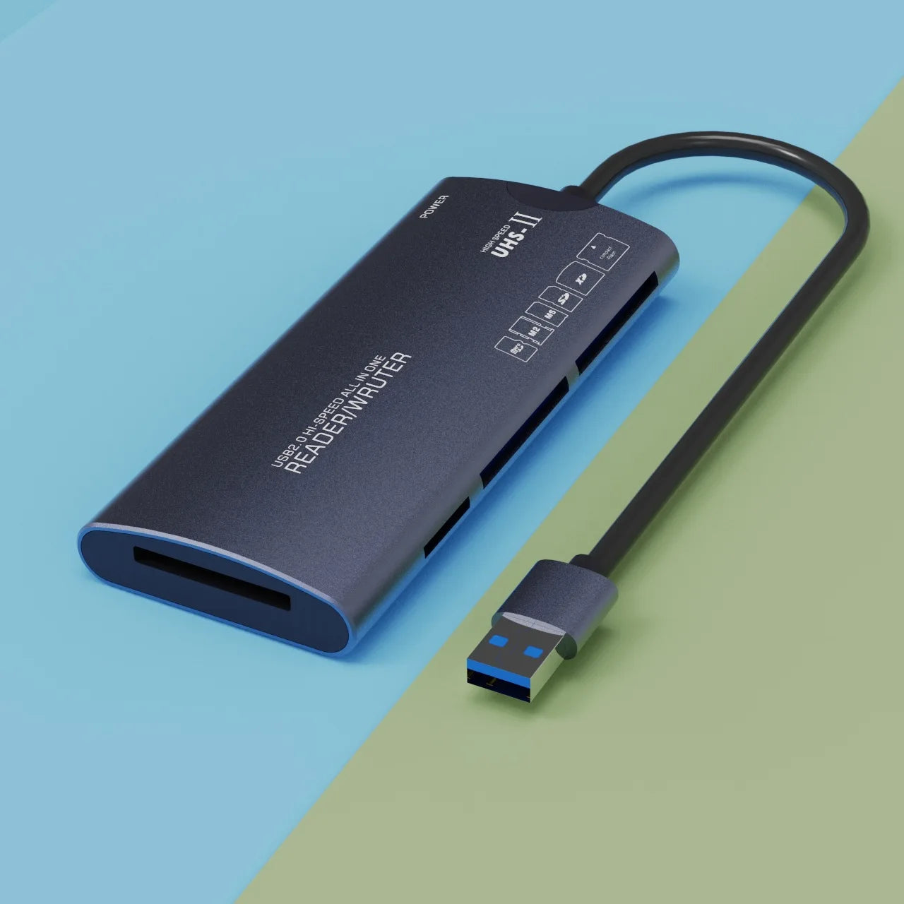 Usb High-speed Ms Multi-functional Cf Card Reader, Sd Aluminum Alloy Tf Computer Six-in-one Xd Card Reader Qme USB 6-in-1