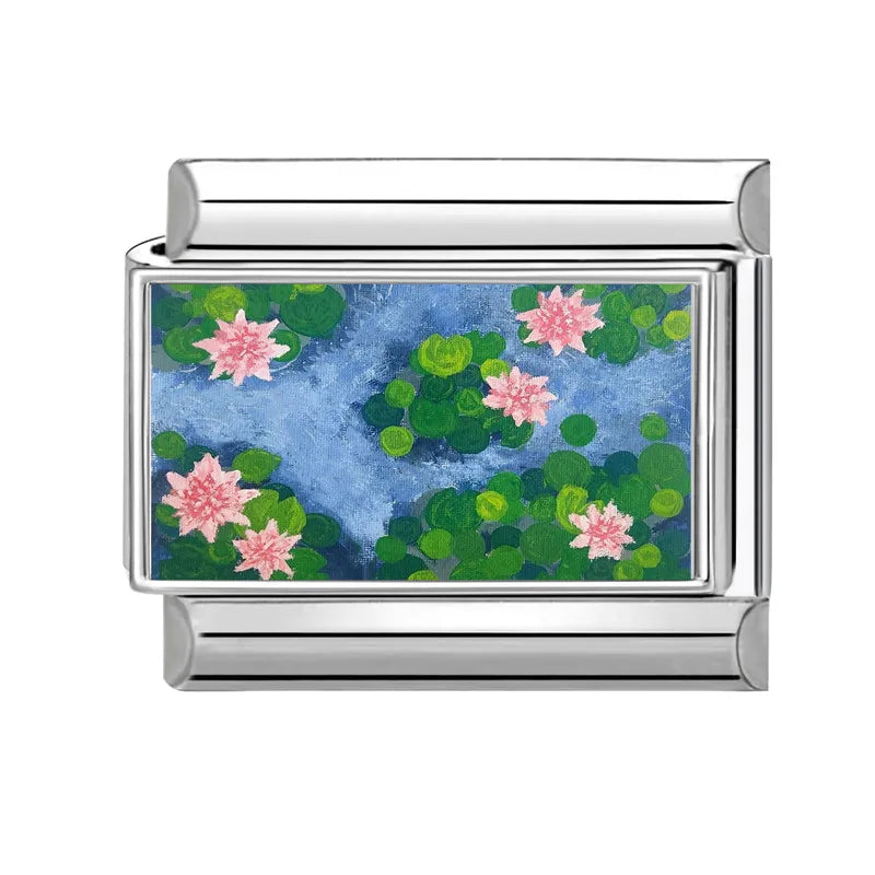 Fashion Personalized DIY Blue Italian Charm Bracelet Green Cactus