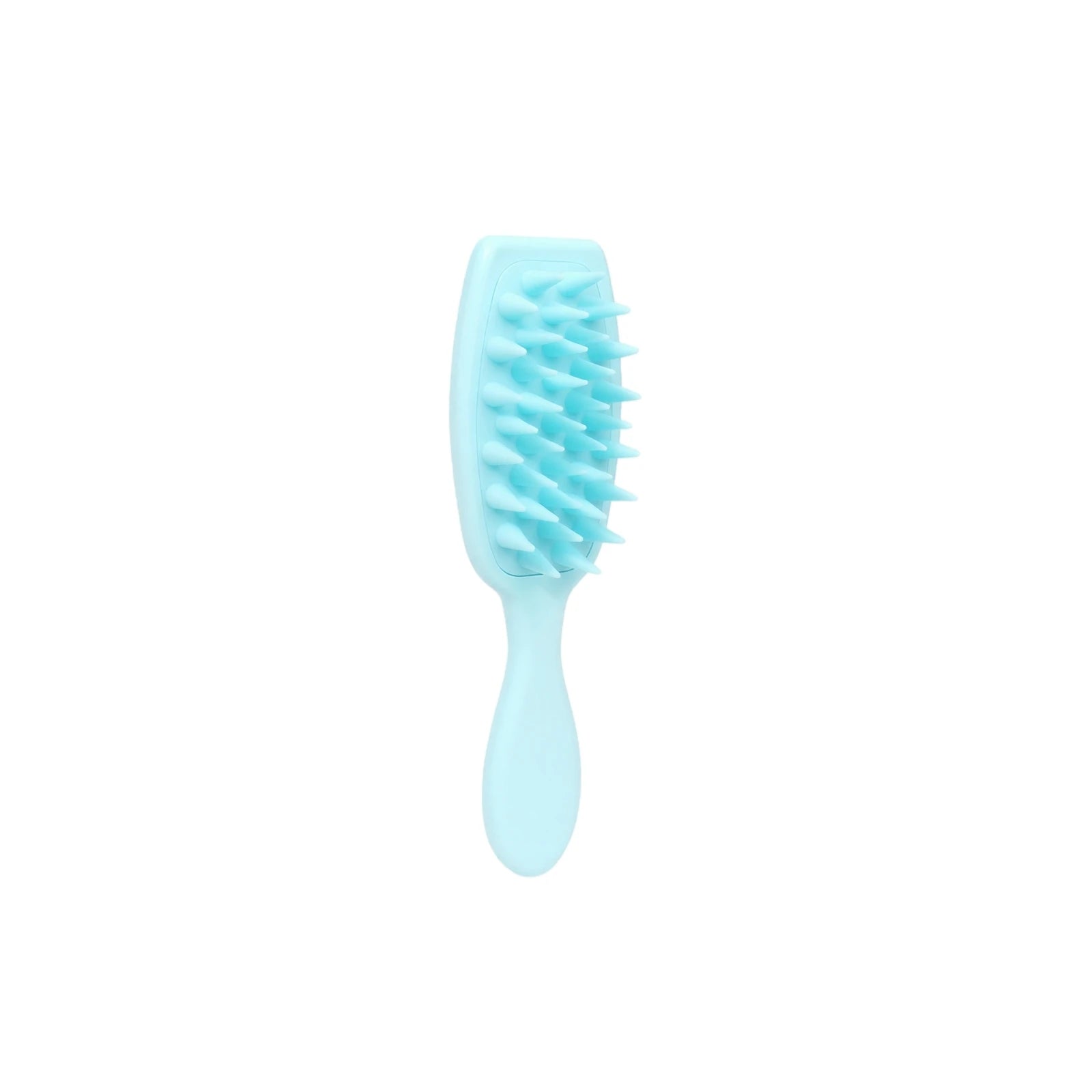 Long Handle Scalp Massage Brush Silicone Anti-knotting Large Conical Teeth Hair Shampoo Brush for Scalp Cleansing Qme Blue