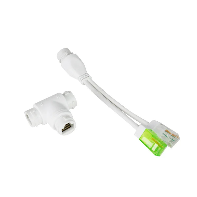 1PCS Standard POE Splitter Power Supply Module Power Separator Cable Combiner POE Splitter 1 to 2 POE Separation Qme White