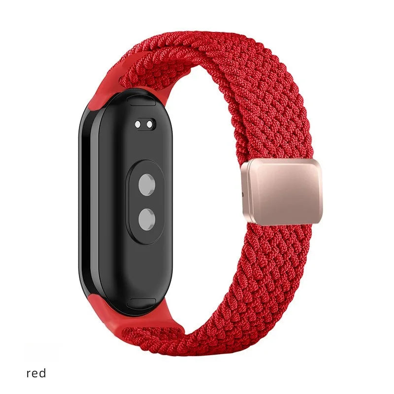 Breathable Elastic Nylon Braided Magnetic Watch Strap Adjustable