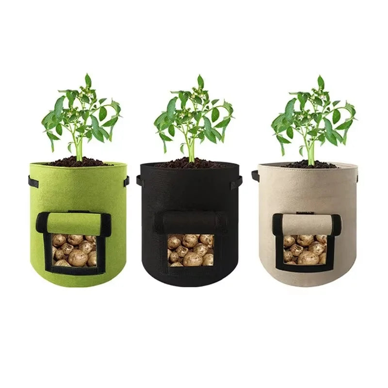 Large Diameter Vegetable Plant Seedling Bag Garden Felt Potato Planting Bag Non-Woven Felt Potato Growing Bucket Qme