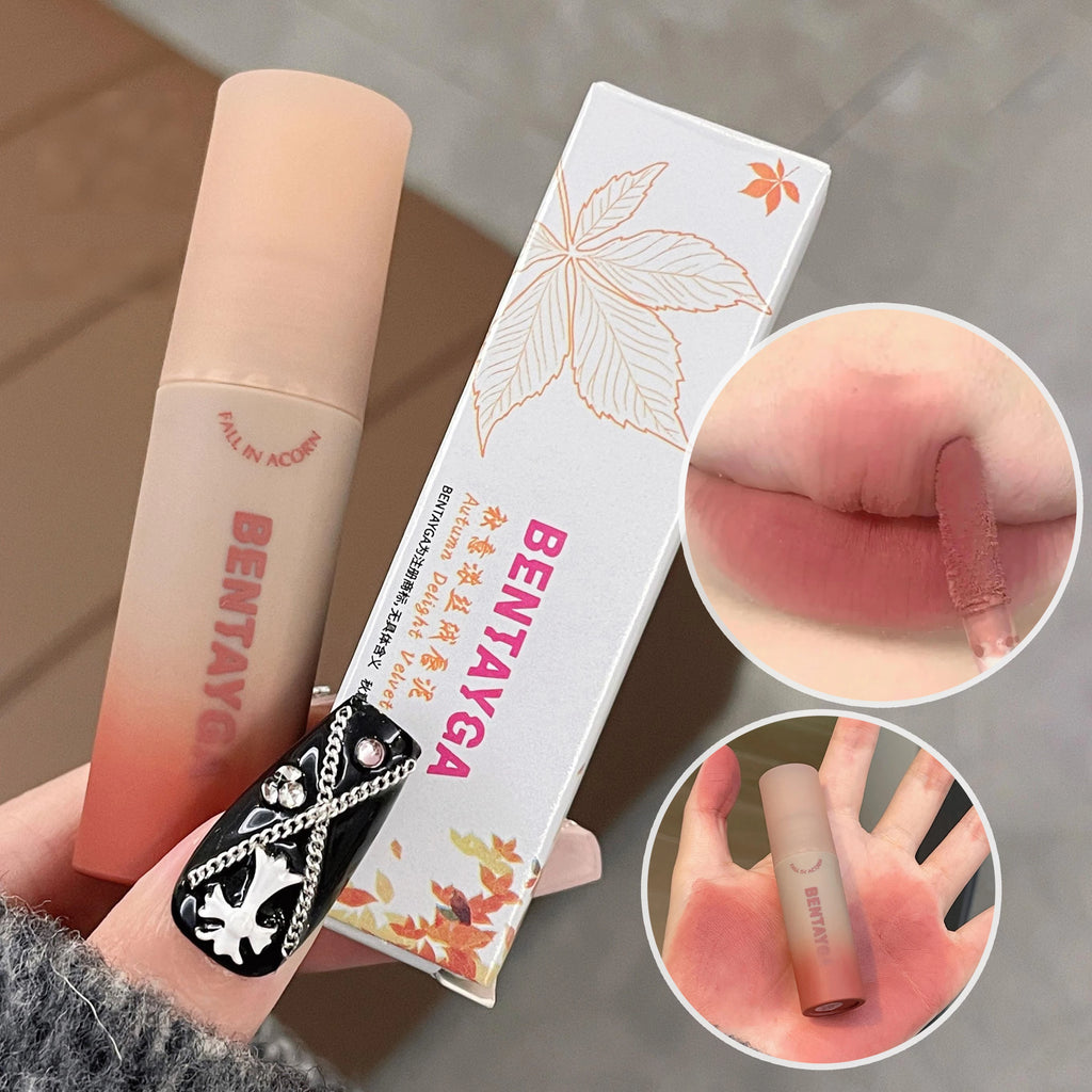 Reddish-brown Stain Lip Mud Waterproof Long-lasting Easy Wear Velvet Qme