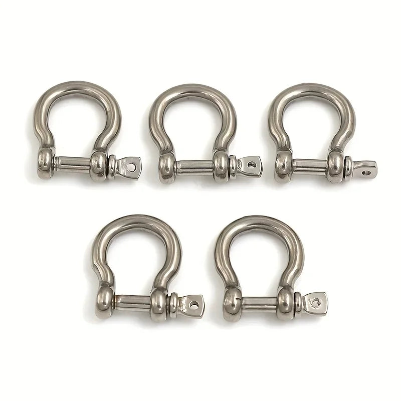 5pcs M4 Stainless Steel Bow Shackle with Screw Pin for Rigging and More! Qme